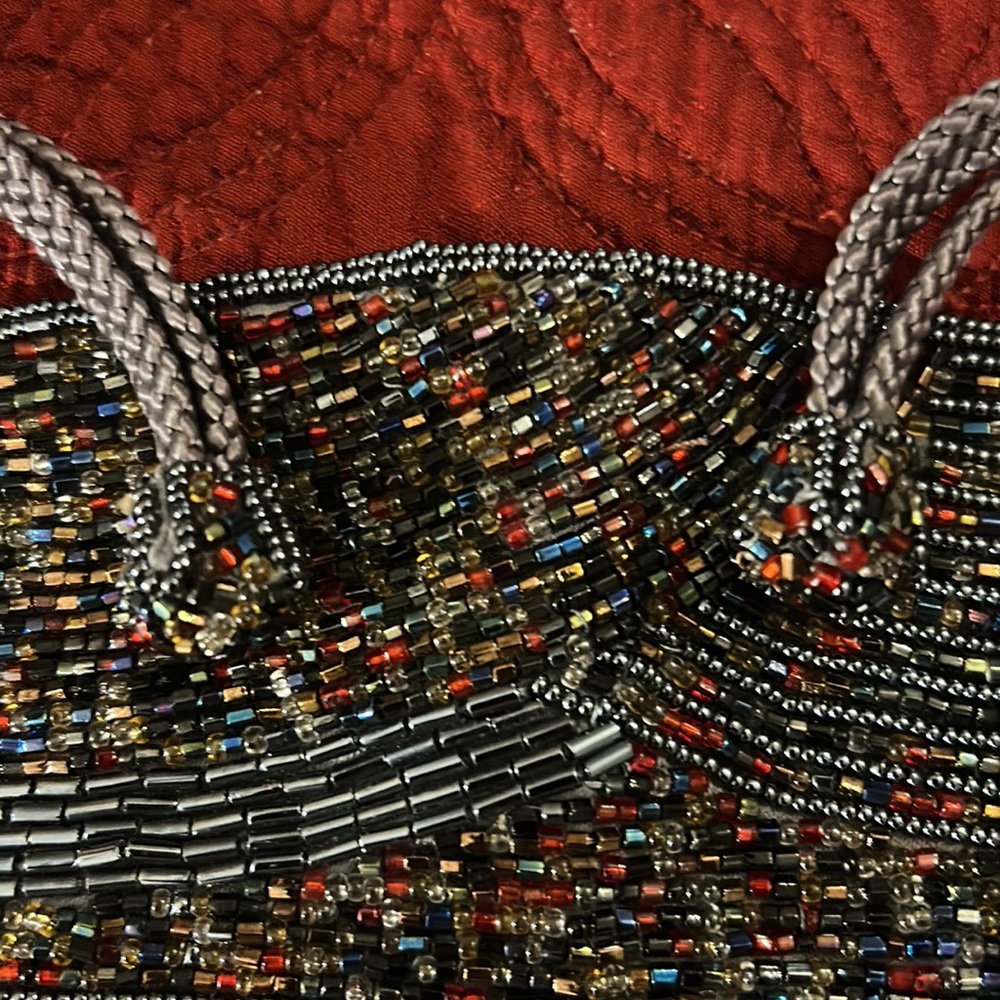 Christian Dior vintage beaded multicolored cummerbund belt 2 hearts - Picture 3 of 5